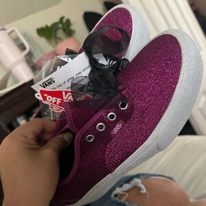Fushia pink Glitter Vans NWT